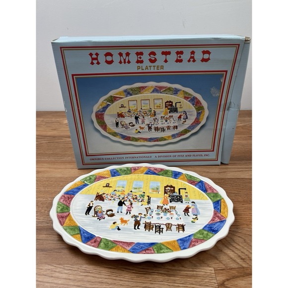 Fitz & Floyd Other - Vintage 1993 Fitz and Floyd Omnibus OCI 12" Homestead Platter NEW in Box